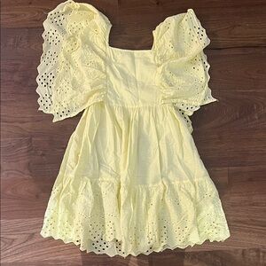 Zara Kids Lemon Eyelet Dress